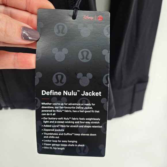 NWT Lululemon Disney x Lululemon *Define Jacket Nulu - 8 Black - Picture 8 of 12